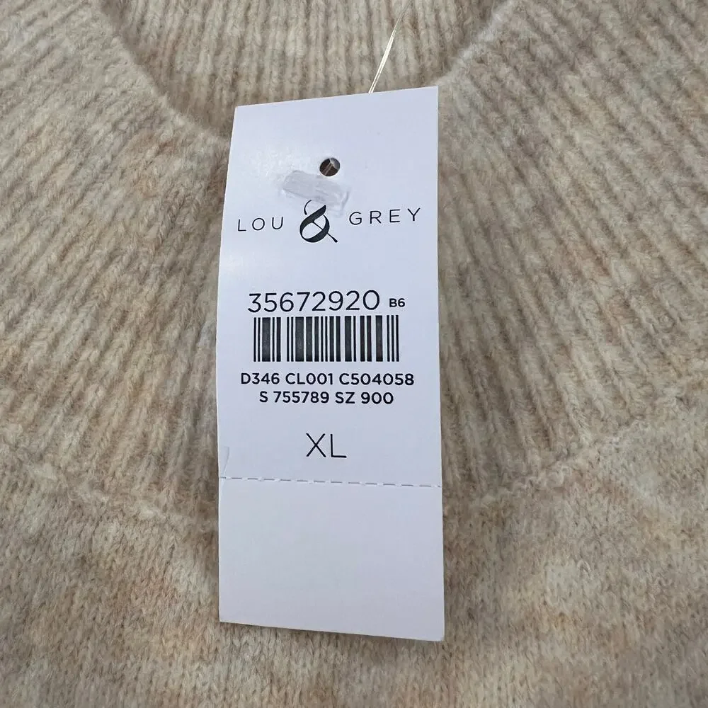 ***NWT LOFT Lou & Grey Khaki Heather Ski City Sweater